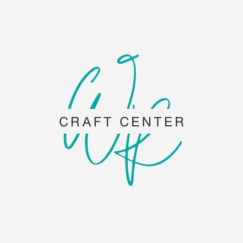 White logo for White River Craft Center w small blue W & R at the cetner of the logo