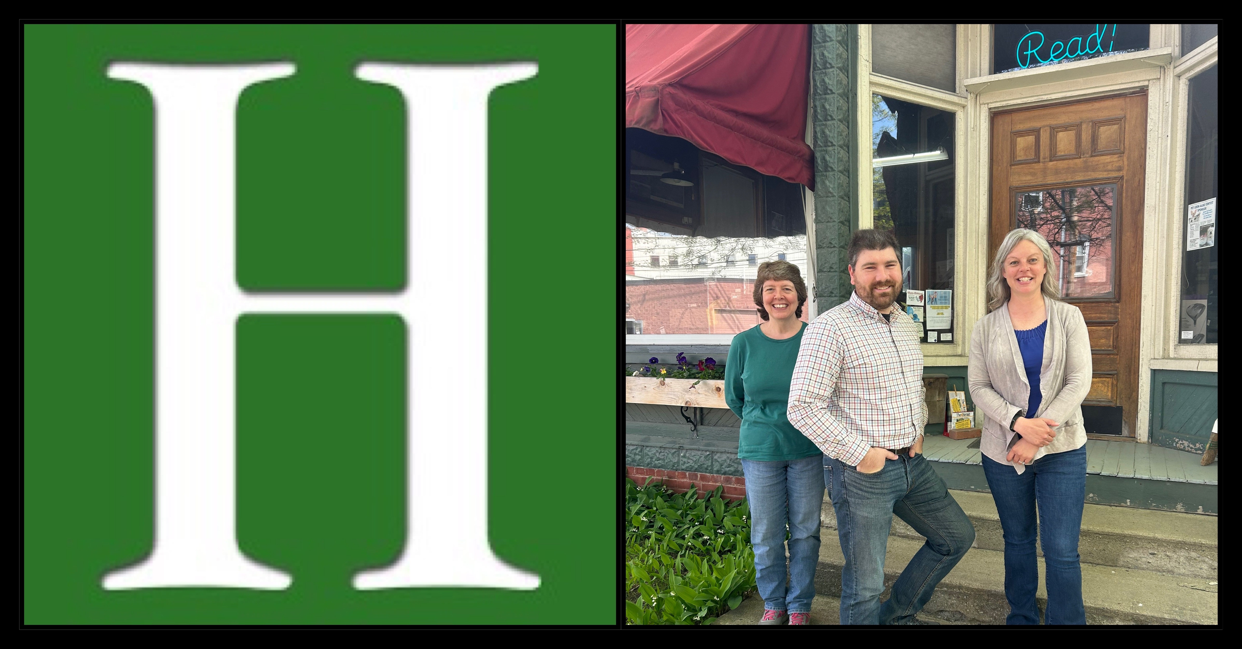 Tim Calibro and the herald staff standing outside