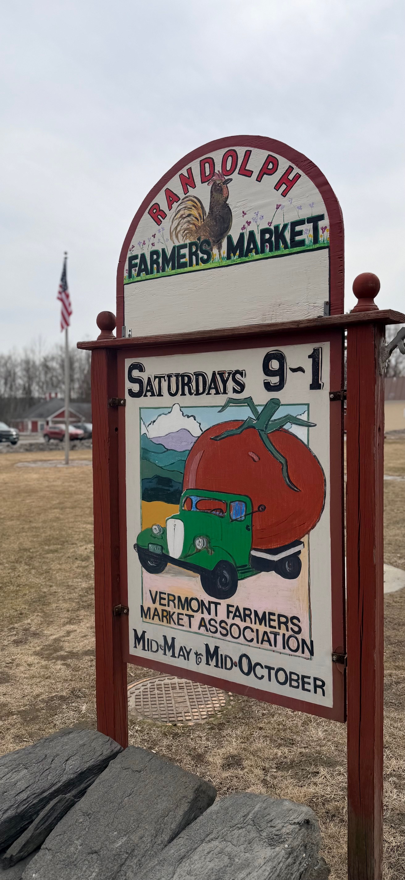 large free standing sign for the farmers market