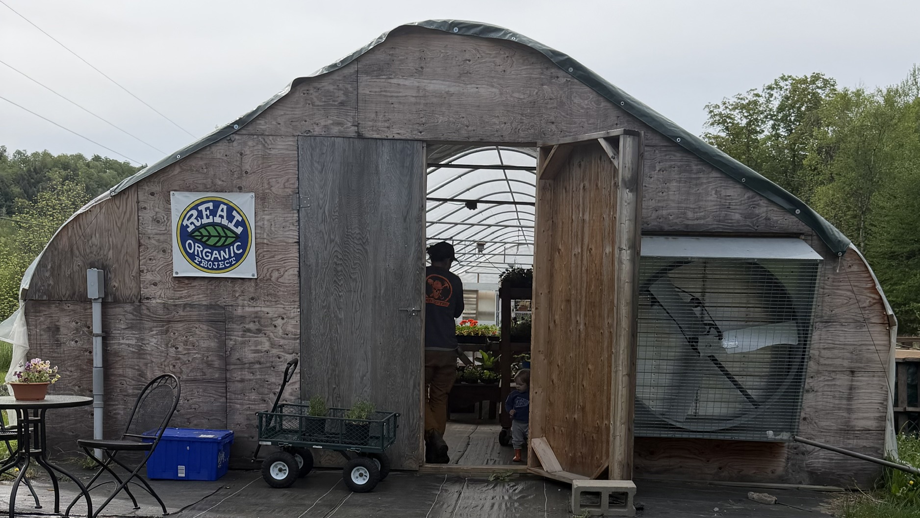 gable side of a greenhouse