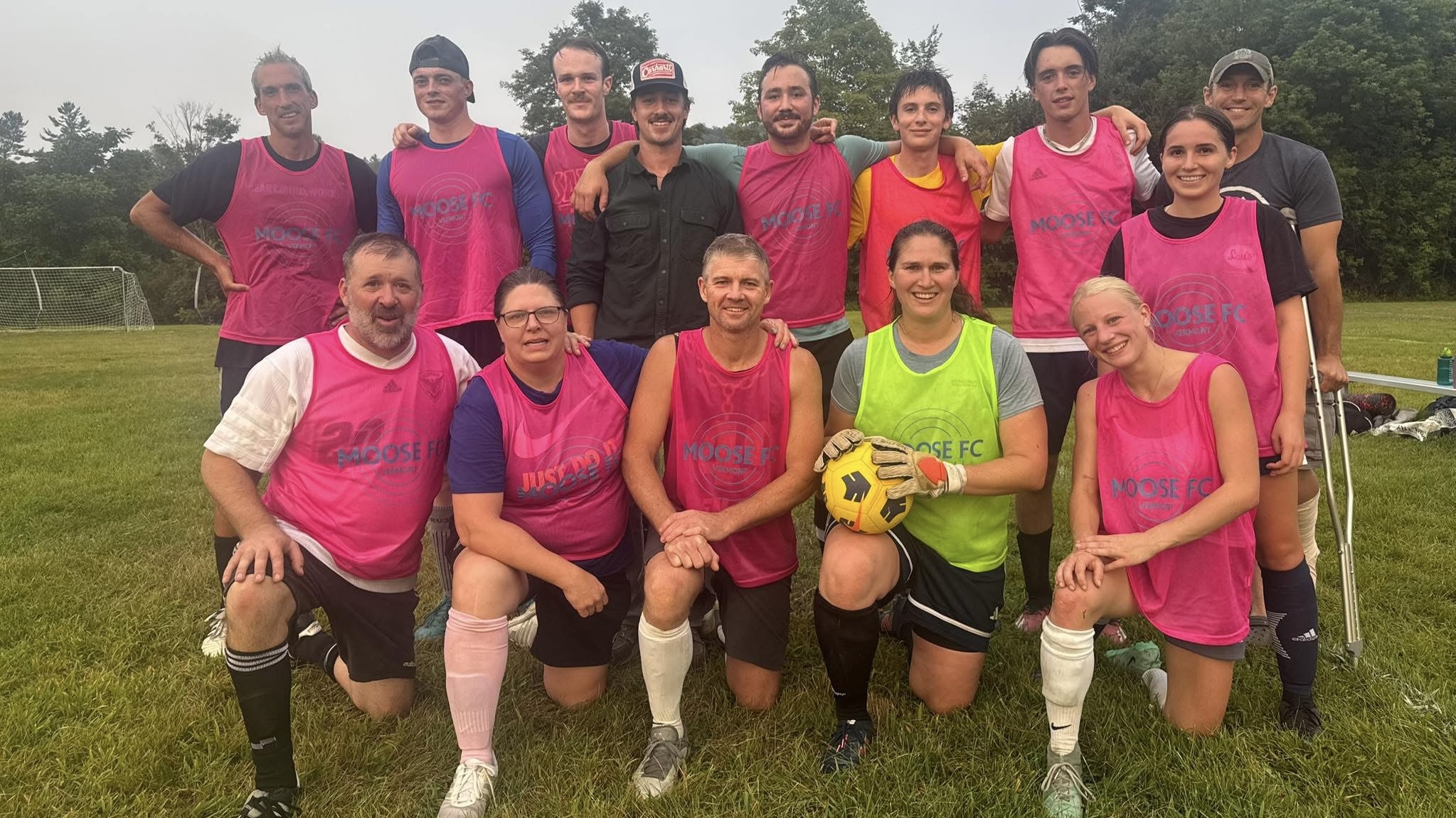 Moose champions smiling