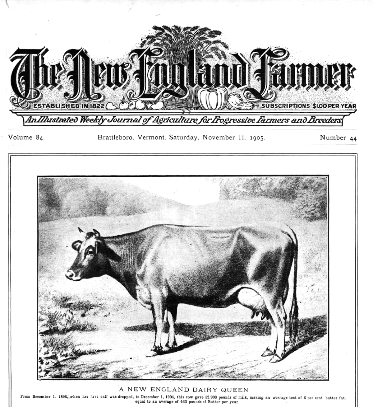 cover of the New England Farm Journal