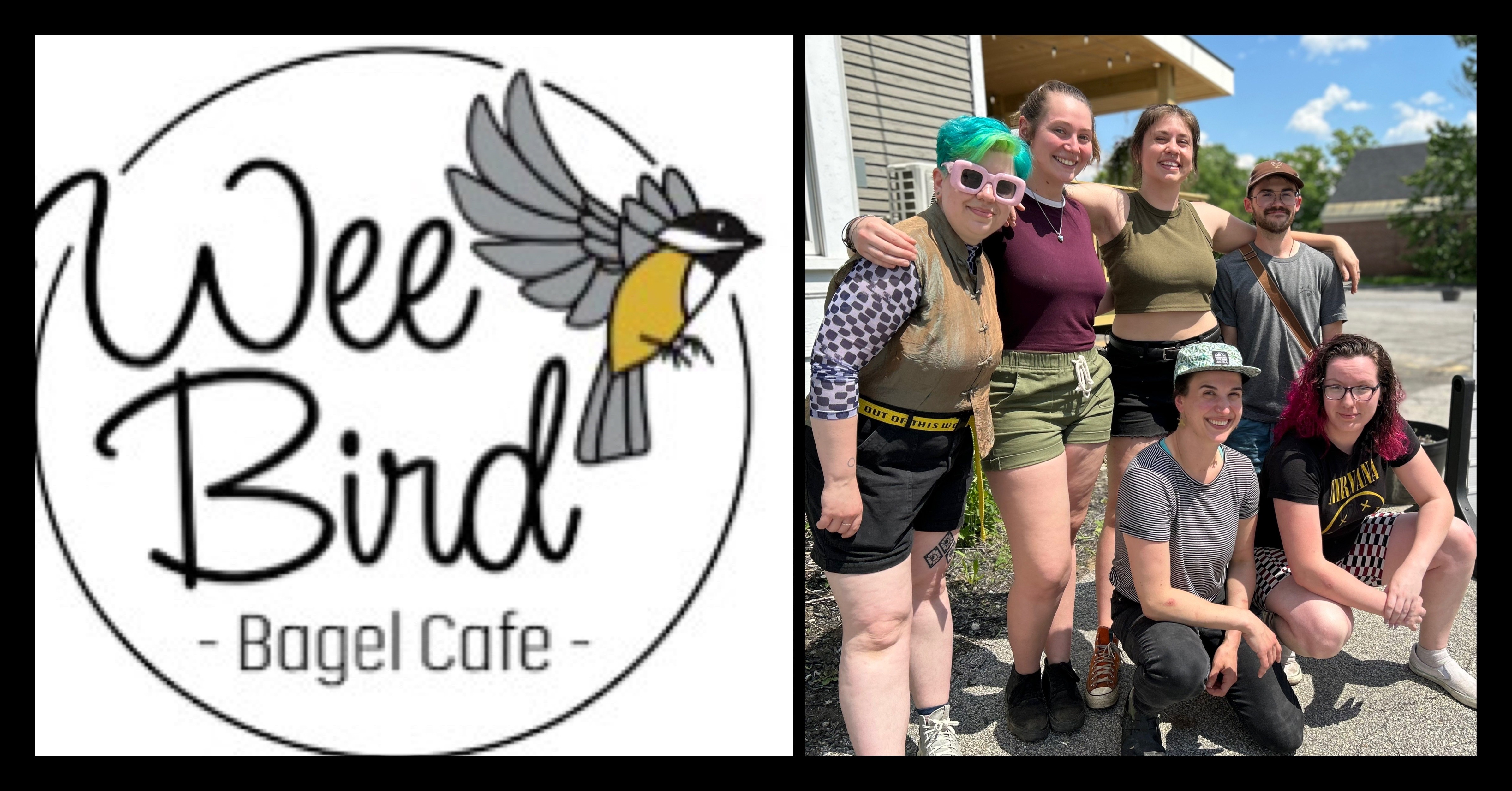 six Wee Bird staff members outside in the sun smiling