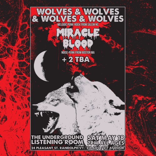 Rock poster with moon and wolf