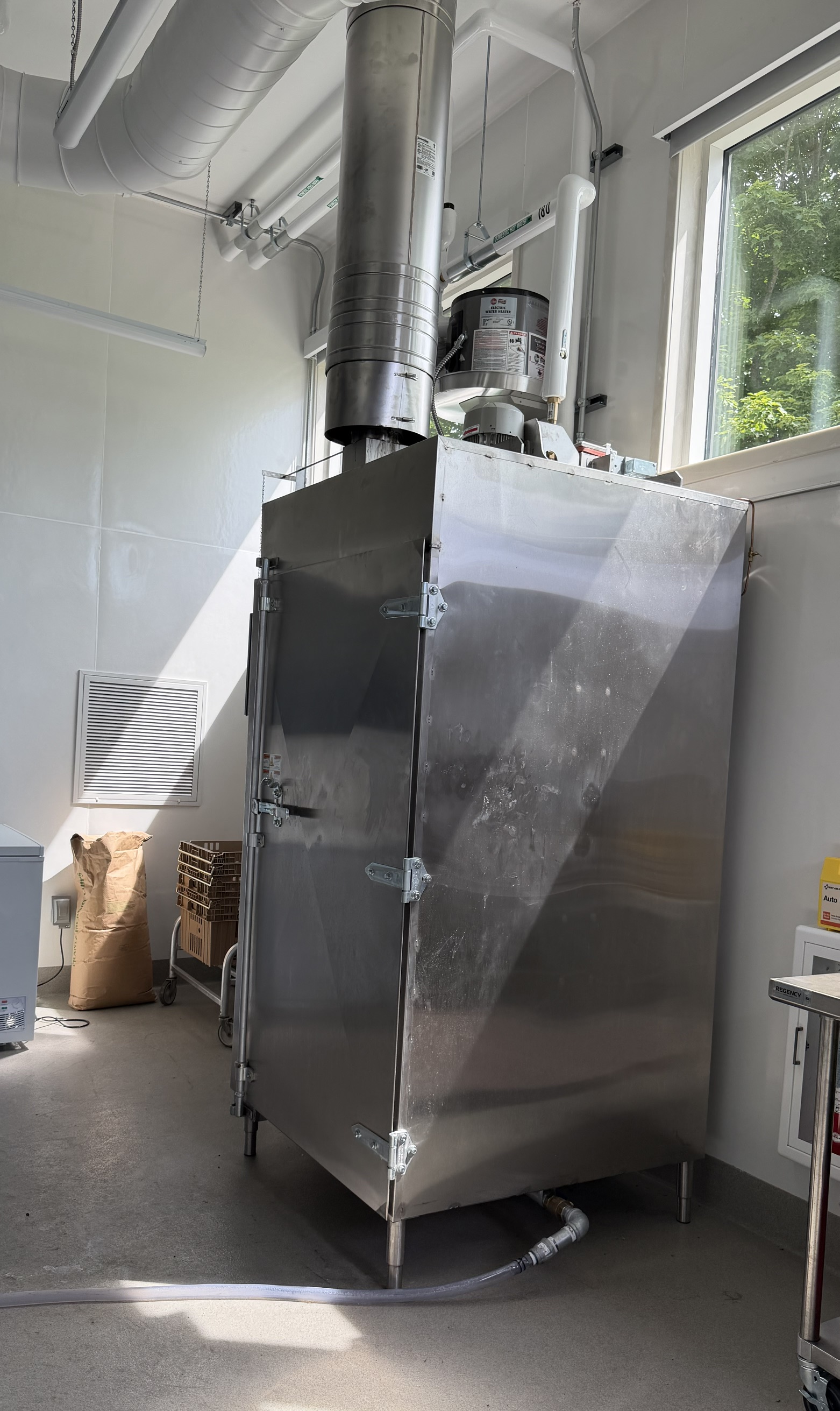 styainless steel smoker in a butchery