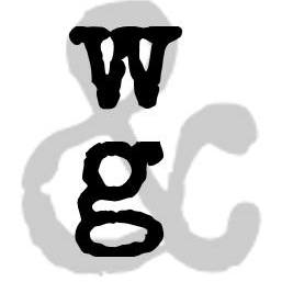 w & g letters in black and white